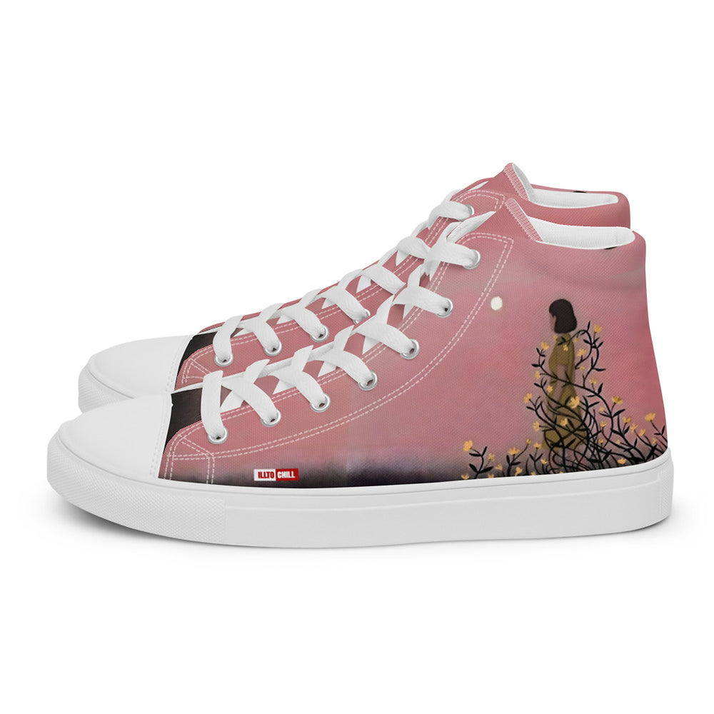 ILLTOCHILL Endometriosis awareness Endo support gift Men’s high top canvas shoes – Flat Left
