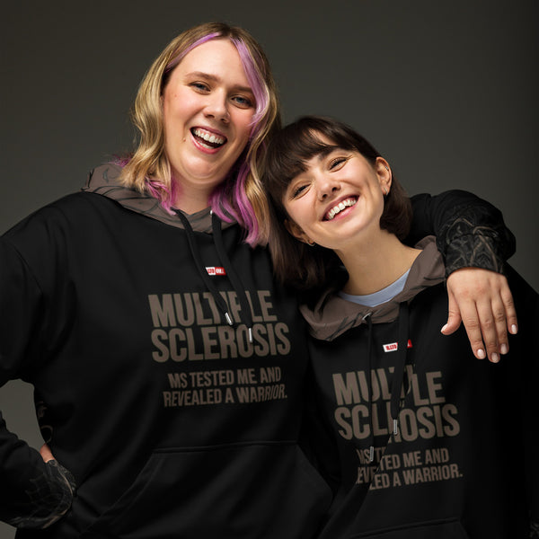 ILLTOCHILL MS awareness Multiple Sclerosis support gift heavyweigh Unisex Hoodie – Couples Front (Black)