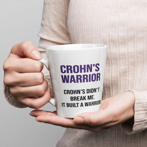 ILLTOCHILL Crohn's disease awareness and support gift Latte mug – Lifestyle 1 Left