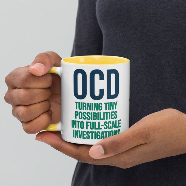 ILLTOCHILL OCD awareness Obsessive-Compulsive Disorder gift Mug with Color Inside – Lifestyle 3 Left