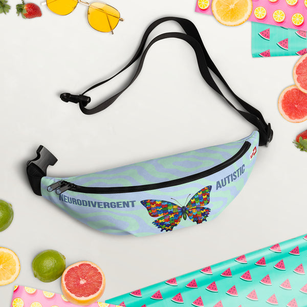 ILLTOCHILL Autism Awareness Fanny Pack – Spring/summer vibes Front 2 (Clear)
