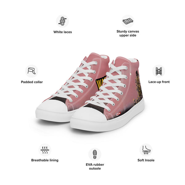 ILLTOCHILL Endometriosis awareness Endo support gift Men’s high top canvas shoes – Product specs Left Front