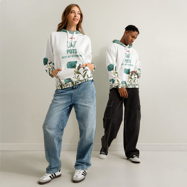 ILLTOCHILL POTS awareness gift Unisex cotton hoodie – Duet Front (White)