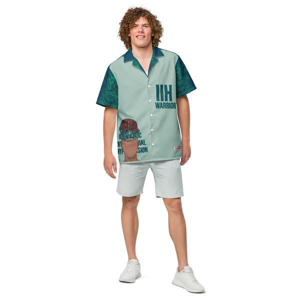 ILLTOCHILL IIH awareness Idiopathic Intracranial Hypertension support Unisex button shirt – Men's Front (White)