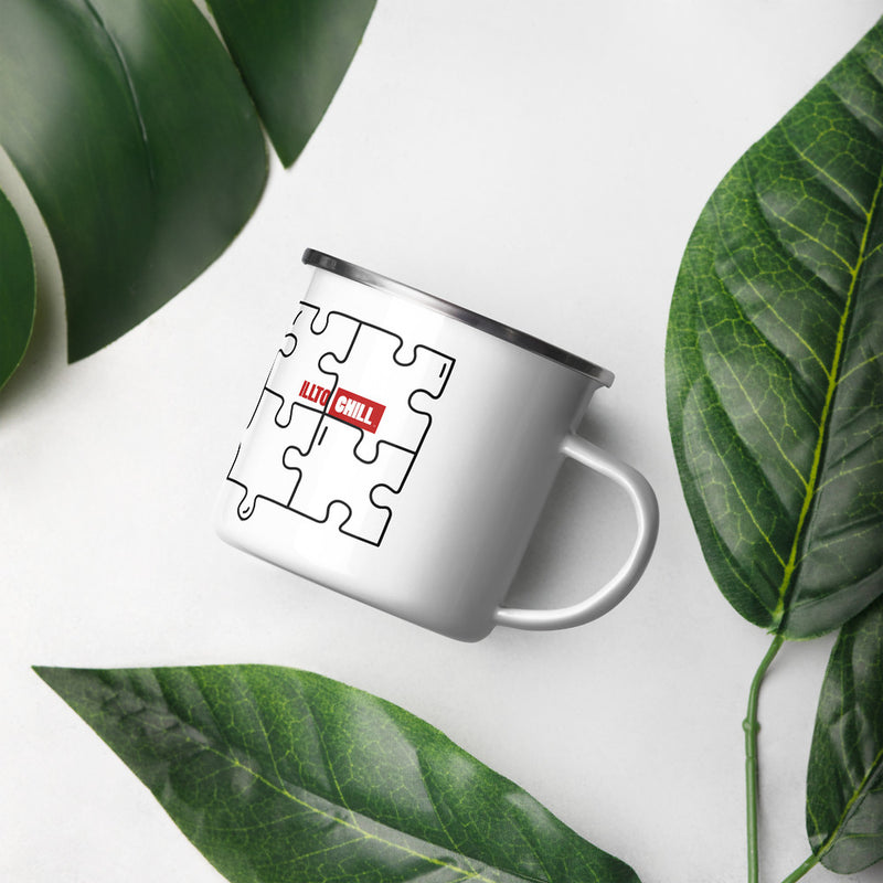 ILLTOCHILL Autism awareness neurodiversity gift Enamel Mug – Lifestyle Right