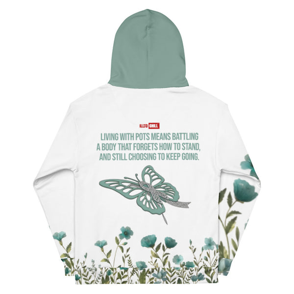 ILLTOCHILL POTS awareness gift Unisex cotton hoodie – Flat Back (White)