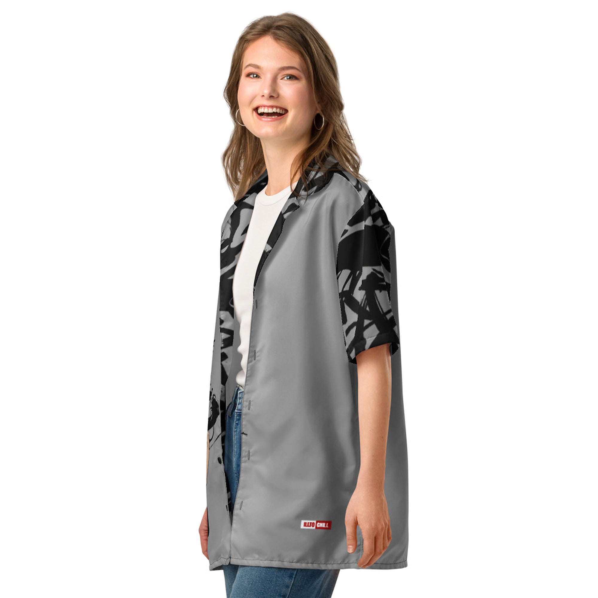 ILLTOCHILL CPTSD awareness Complex Post Traumatic Stress Disorder Unisex button shirt – Women's 2 Left Front (Black)