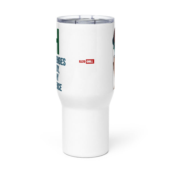 ILLTOCHILL IIH awareness Idiopathic Hypertension support gift Travel mug with a handle – Flat Front