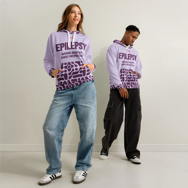 ILLTOCHILL Epilepsy awareness and support gift Unisex cotton hoodie – Duet Front (White)