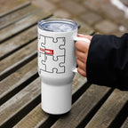 ILLTOCHILL Autism awareness puzzle gift Travel mug with a handle – Lifestyle 6 Left