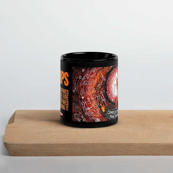 ILLTOCHILL CRPS Awareness and support gift Black Glossy Mug – Lifestyle 3 Front