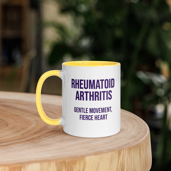 ILLTOCHILL RA awareness Rheumatoid Arthritis support gift Mug with Color Inside – Lifestyle 5 Left