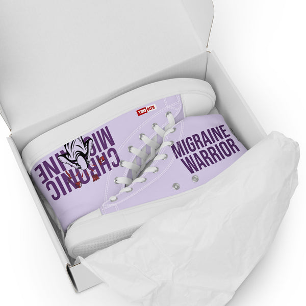 ILLTOCHILL Chronic Migraine awareness and support gift Men’s high top canvas shoes – Flat 5 Front