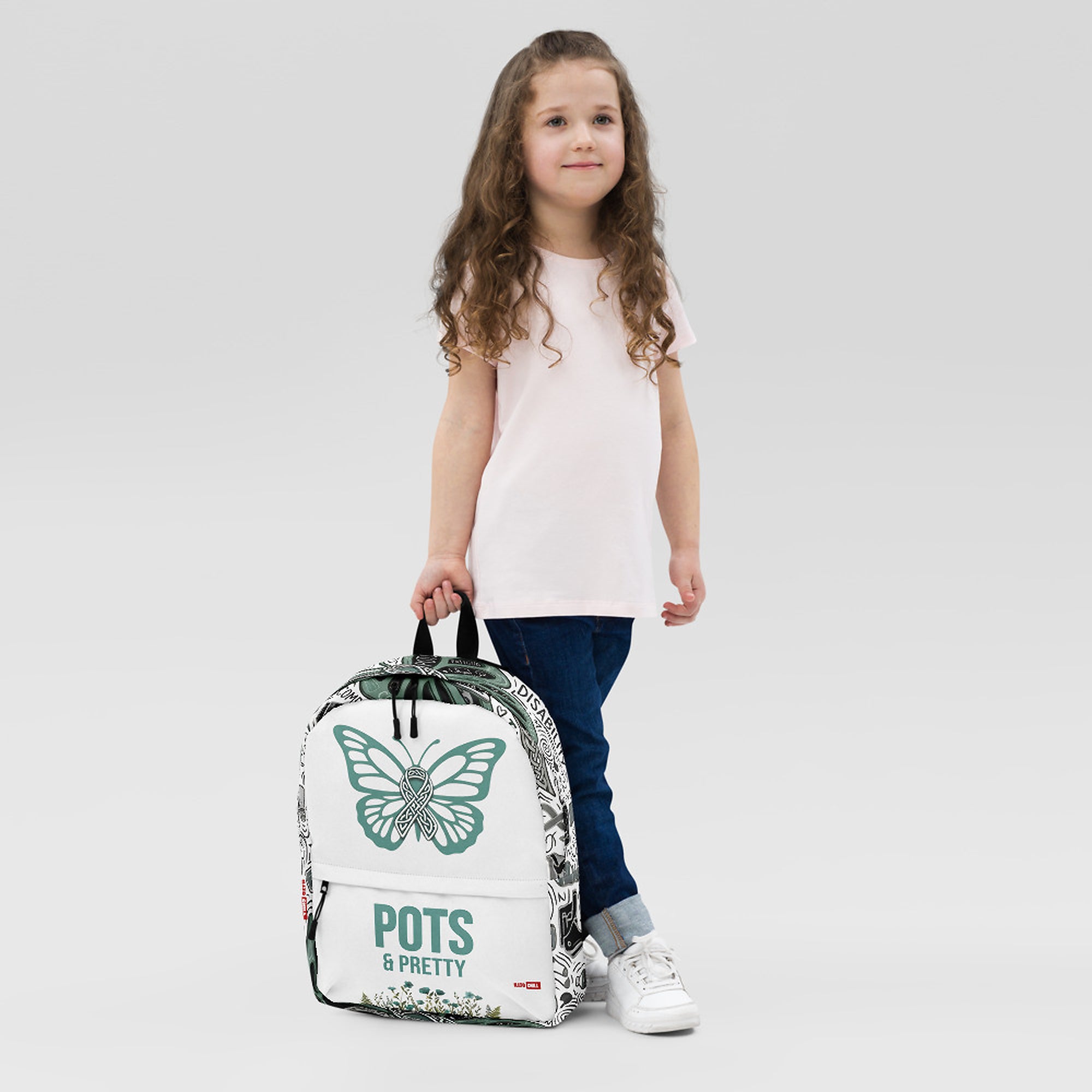 ILLTOCHILL POTS Awareness Backpack – Girl's 2 Front (Clear)