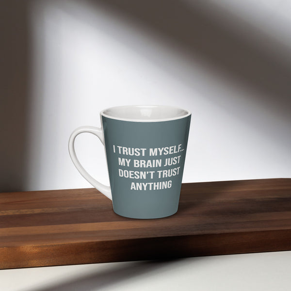 ILLTOCHILL OCD awareness Obsessive-Compulsive Disorder gift Latte mug – Lifestyle 2 Left