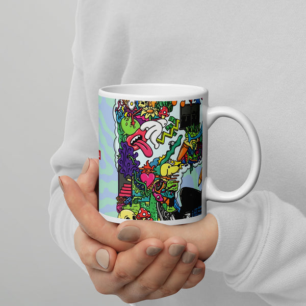 ILLTOCHILL Adhd Attention deficit awareness gift White glossy mug – Lifestyle 3 Handle on Right