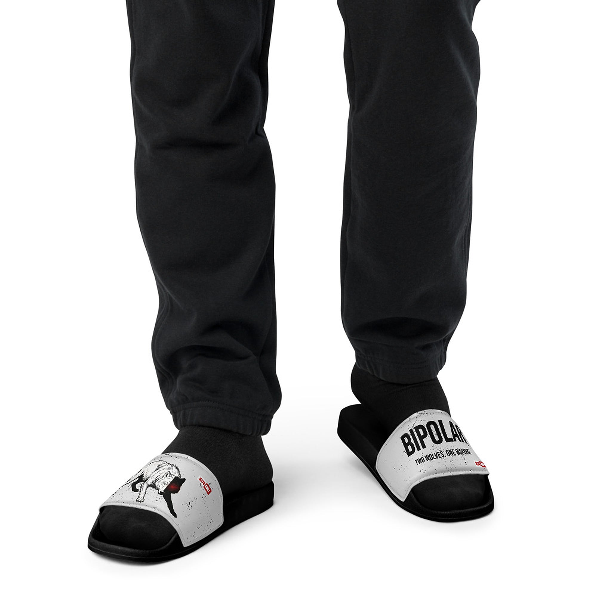 ILLTOCHILL Bipolar Support Men's Slides – Men's Front (Bipolar Support Men's Slides)