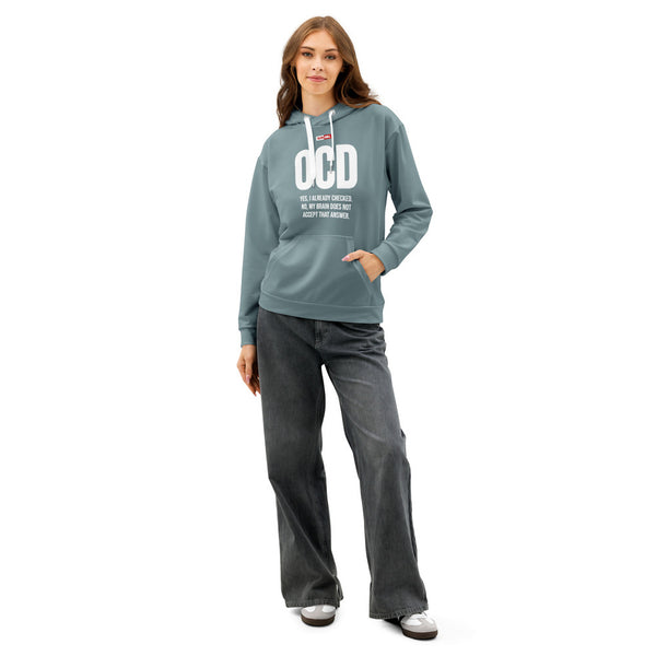 ILLTOCHILL OCD awareness Obsessive-Compulsive Disorder gift Unisex cotton hoodie – Women's Front (White)