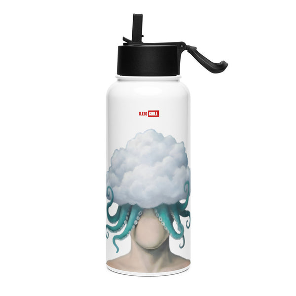 ILLTOCHILL OCD awareness Obsessive-Compulsive Disorder gift Stainless steel water bottle with a straw lid – Flat Left