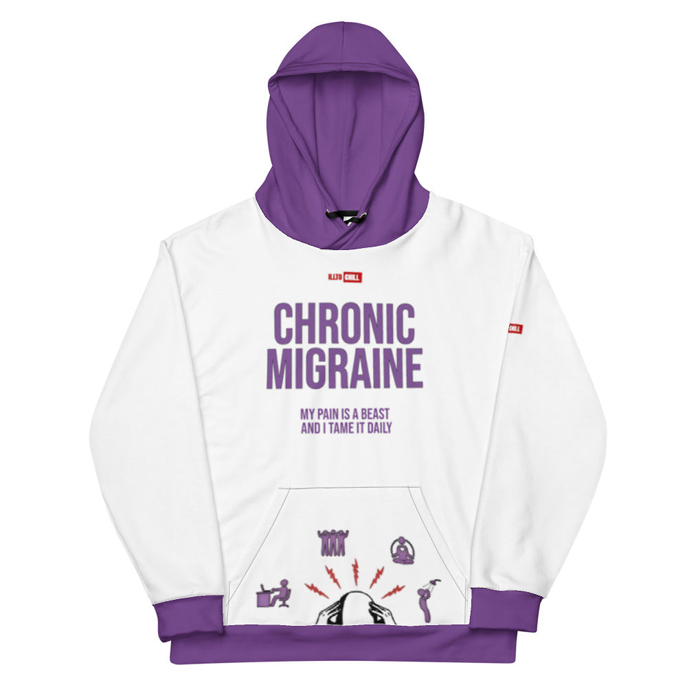 ILLTOCHILL Chronic Migraine awareness and support gift Unisex Cotton Hoodie – Flat Front (Black)