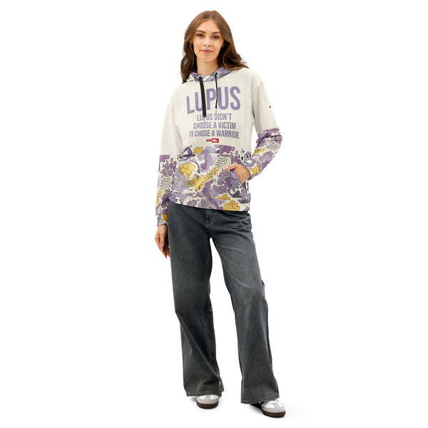 ILLTOCHILL Lupus awareness gift cotton hoodie – Women's Front (Black)