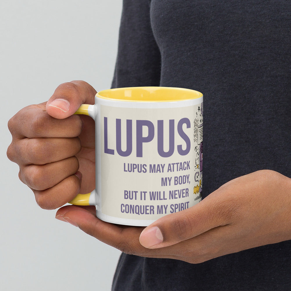ILLTOCHILL Lupus awareness gift Mug with Color Inside – Lifestyle 3 Left