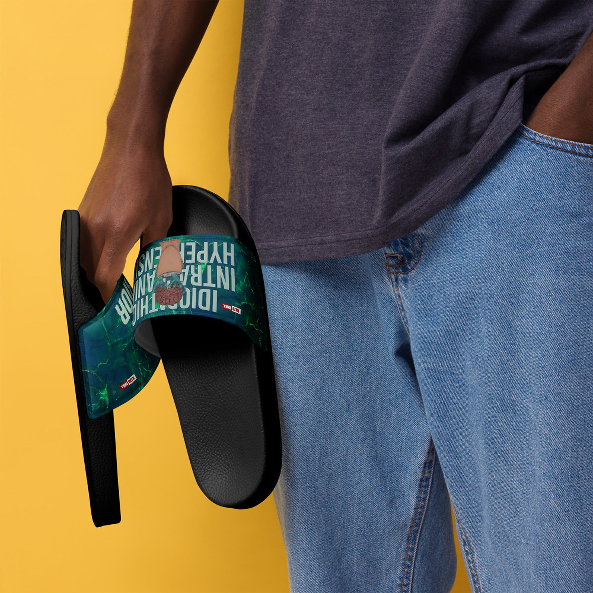 ILLTOCHILL IIH Awareness Men's Slides – Men's Lifestyle 3 Left Front (Iih Awareness Men's Slides)