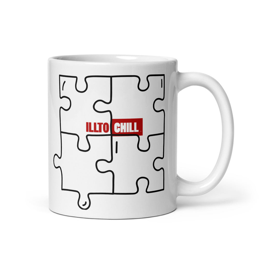 ILLTOCHILL Autism awareness neurodiversity gift White glossy mug – Default Handle on Right