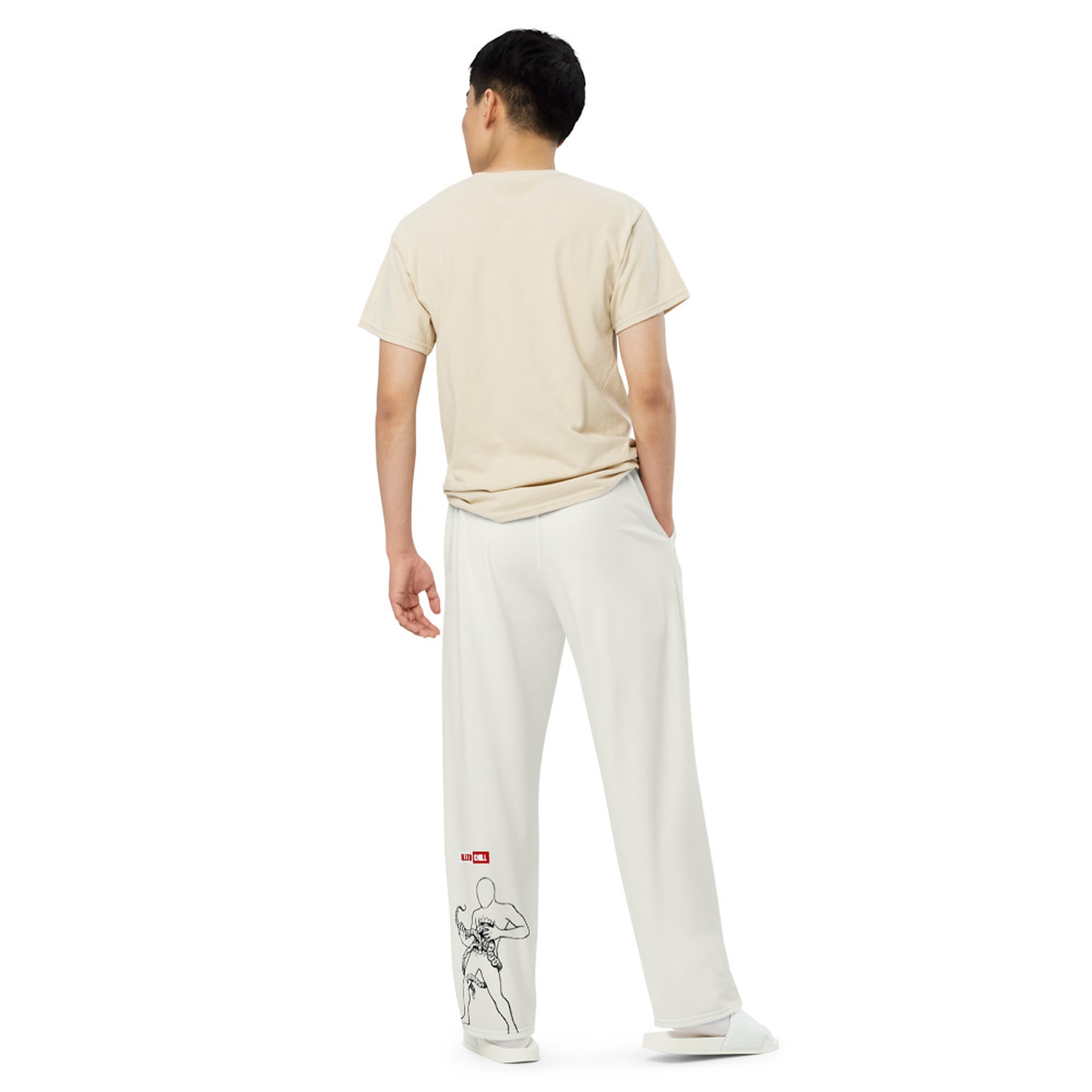 ILLTOCHILL Crohn's Disease Awareness Pants – Men's Back (White)