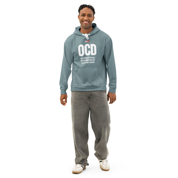 ILLTOCHILL OCD awareness Obsessive-Compulsive Disorder gift Unisex cotton hoodie – Men's Front (White)