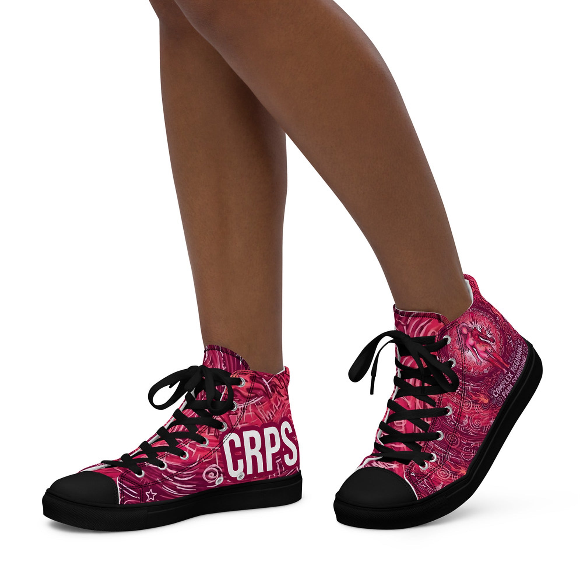 ILLTOCHILL CRPS Awareness Women's High Top Shoes – Women's Left (Crps Awareness Women's High Top Shoes)