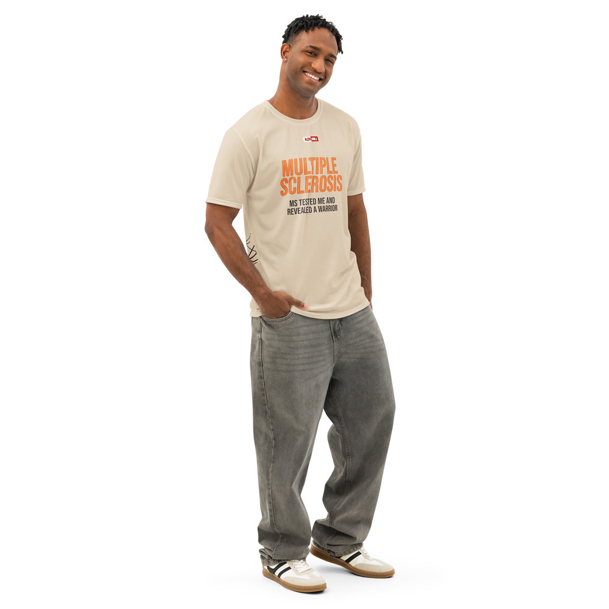 ILLTOCHILL MS Awareness T-Shirt – Men's Right Front (White) #2