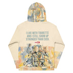 ILLTOCHILL Tourette syndrome awareness TS gift Unisex cotton hoodie – Flat Back (White)