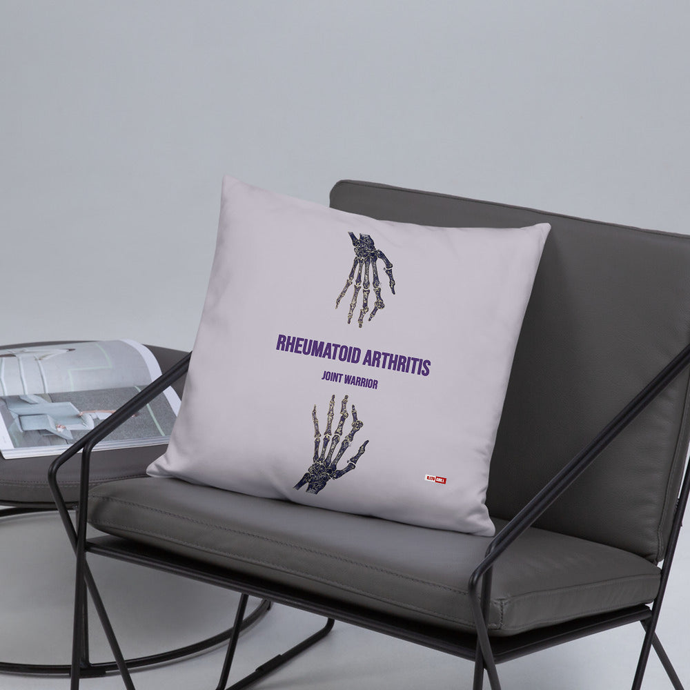 ILLTOCHILL RA awareness Rheumatoid Arthritis support gift Pillow – Lifestyle Front Lifestyle 5 (Black)