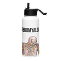 ILLTOCHILL Fibromyalgia awareness fibro gift Stainless steel water bottle with a straw lid – Flat Left