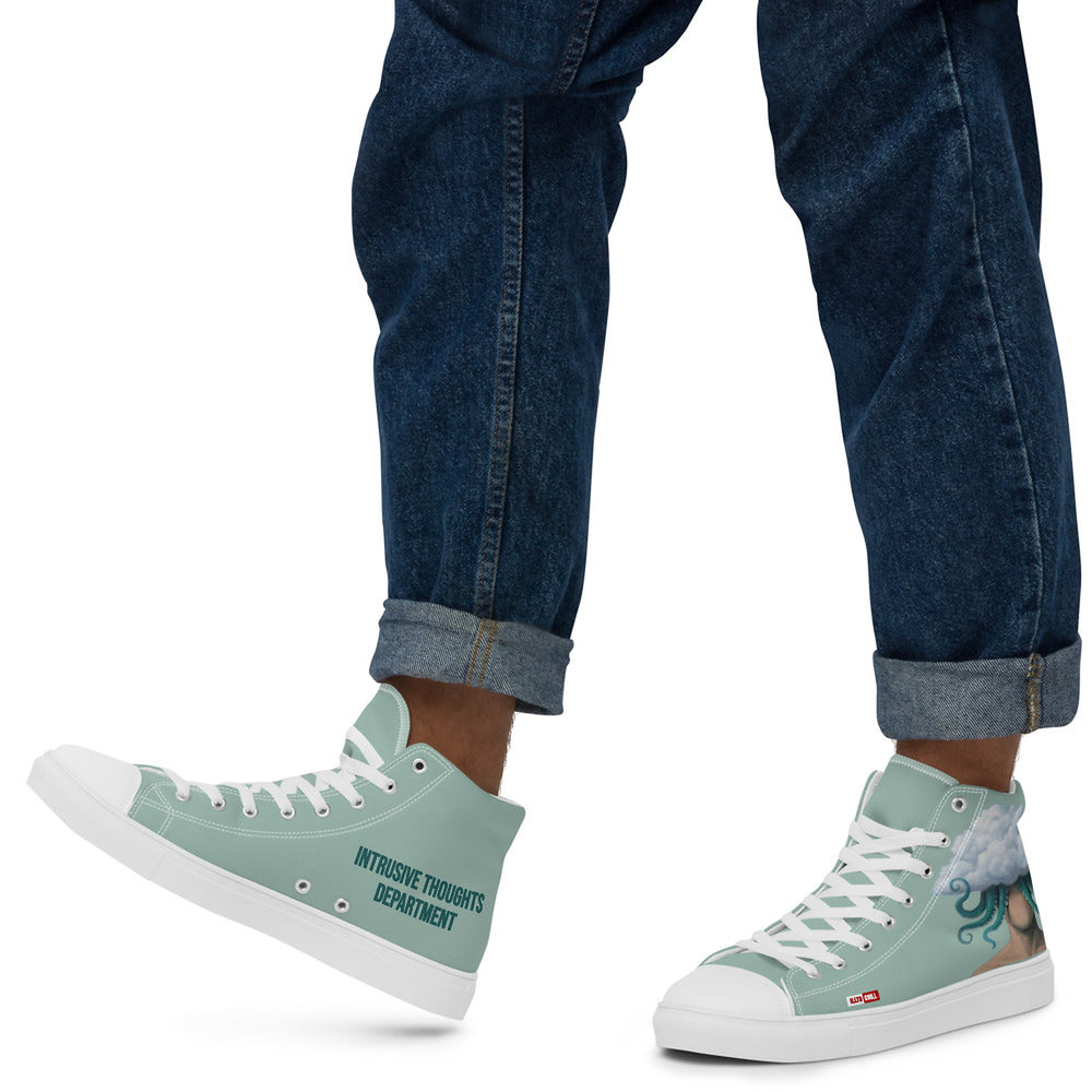 ILLTOCHILL OCD awareness Obsessive-Compulsive Disorder gift Men’s high top canvas shoes – Men's Lifestyle Left