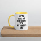 ILLTOCHILL Autism awareness neurodiversity gift Mug with Color Inside – Lifestyle Left