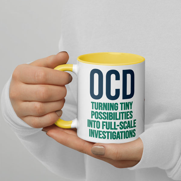 ILLTOCHILL OCD awareness Obsessive-Compulsive Disorder gift Mug with Color Inside – Lifestyle 4 Left