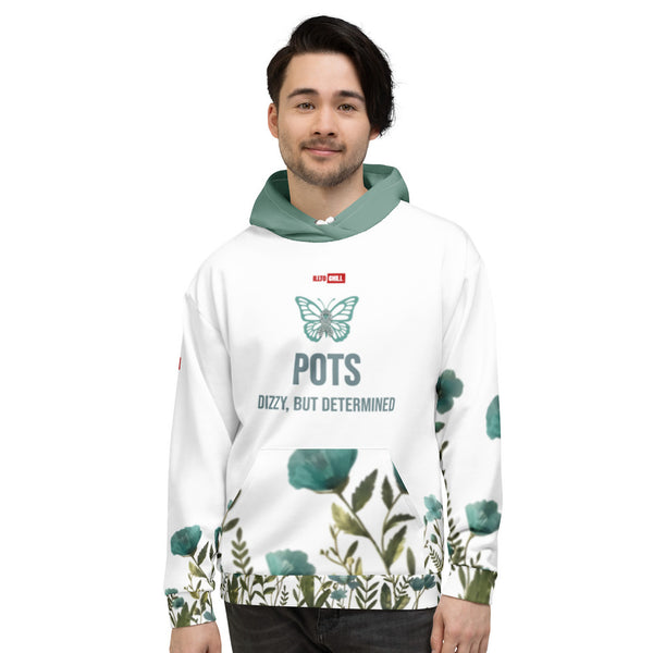 ILLTOCHILL POTS awareness heavyweight Unisex Hoodie – Men's Front (White)