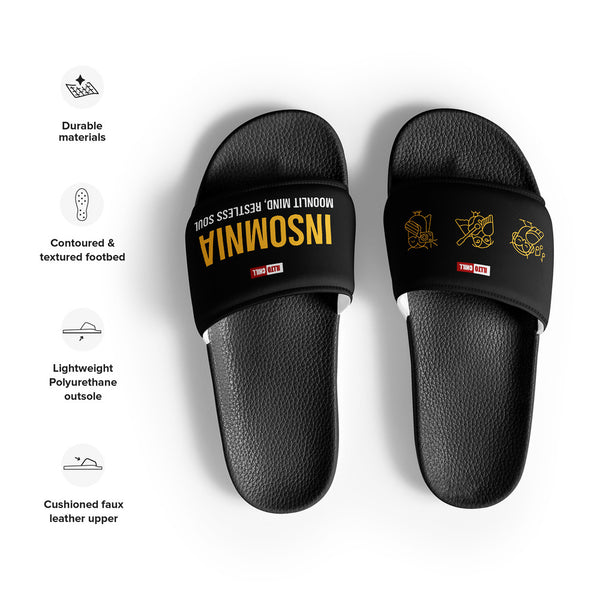 ILLTOCHILL Insomnia Awareness Men's Slides – Product specs Front (Insomnia Awareness Men's Slides)