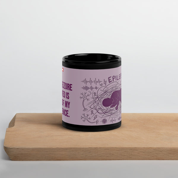 ILLTOCHILL Epilepsy awareness and support gift Black Glossy Mug – Lifestyle 3 Front