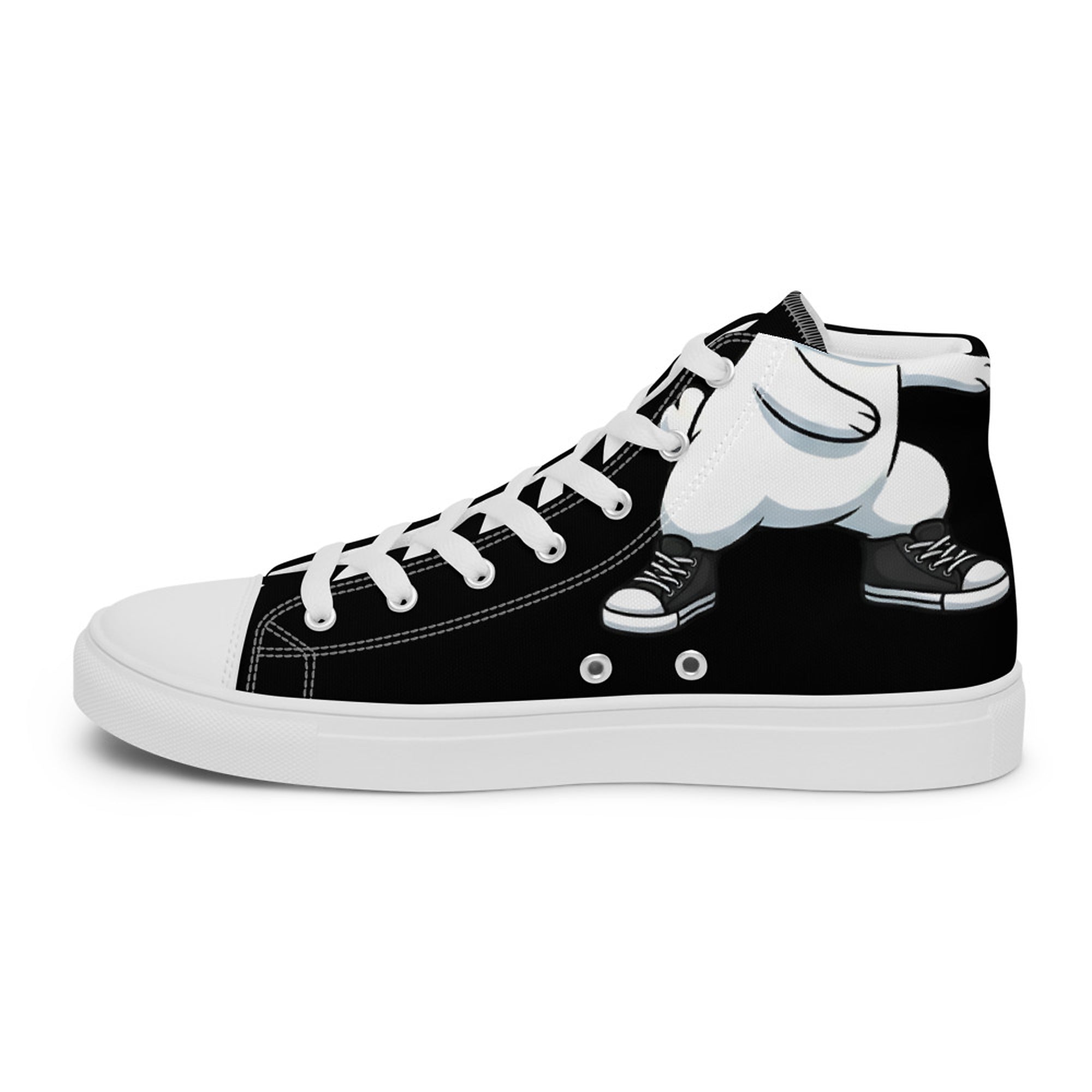 ILLTOCHILL Hard of hearing support gift for hearing impaired Men’s high top canvas shoes – Flat 2 Right Inside