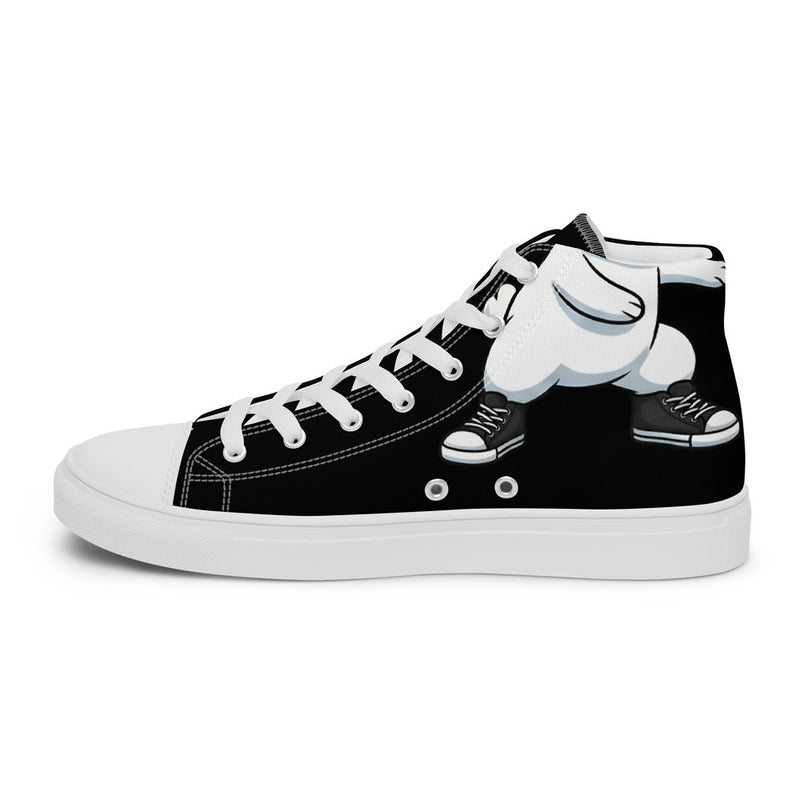 ILLTOCHILL Hard of hearing support gift for hearing impaired Men’s high top canvas shoes – Flat 2 Right Inside