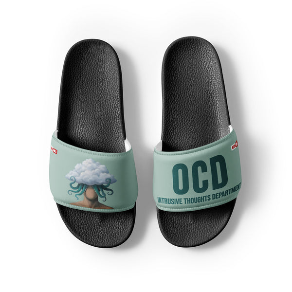 ILLTOCHILL OCD Awareness Men's Slides – Flat Front 2 (Ocd Awareness Men's Slides)