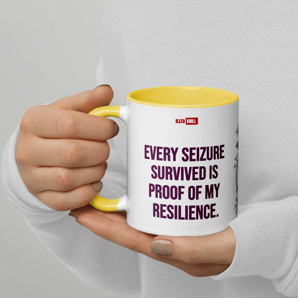 ILLTOCHILL Epilepsy awareness and support gift Mug with Color Inside – Lifestyle 4 Left