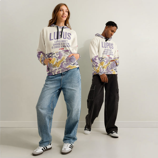 ILLTOCHILL Lupus awareness gift cotton hoodie – Duet Front (Black)