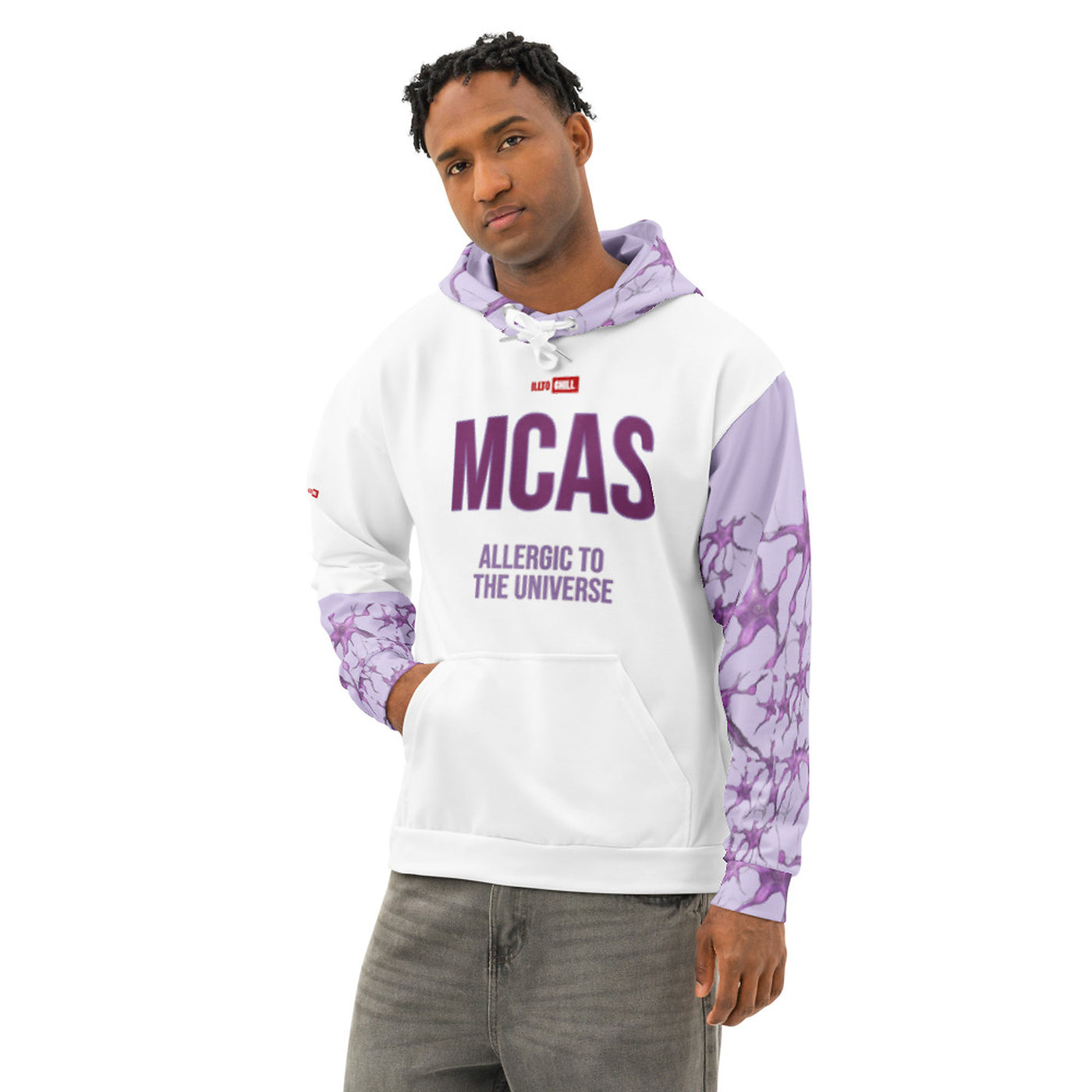 ILLTOCHILL MCAS awareness Mast cell activation syndrome gift unisex cotton hoodie – Men's Front (White) #2