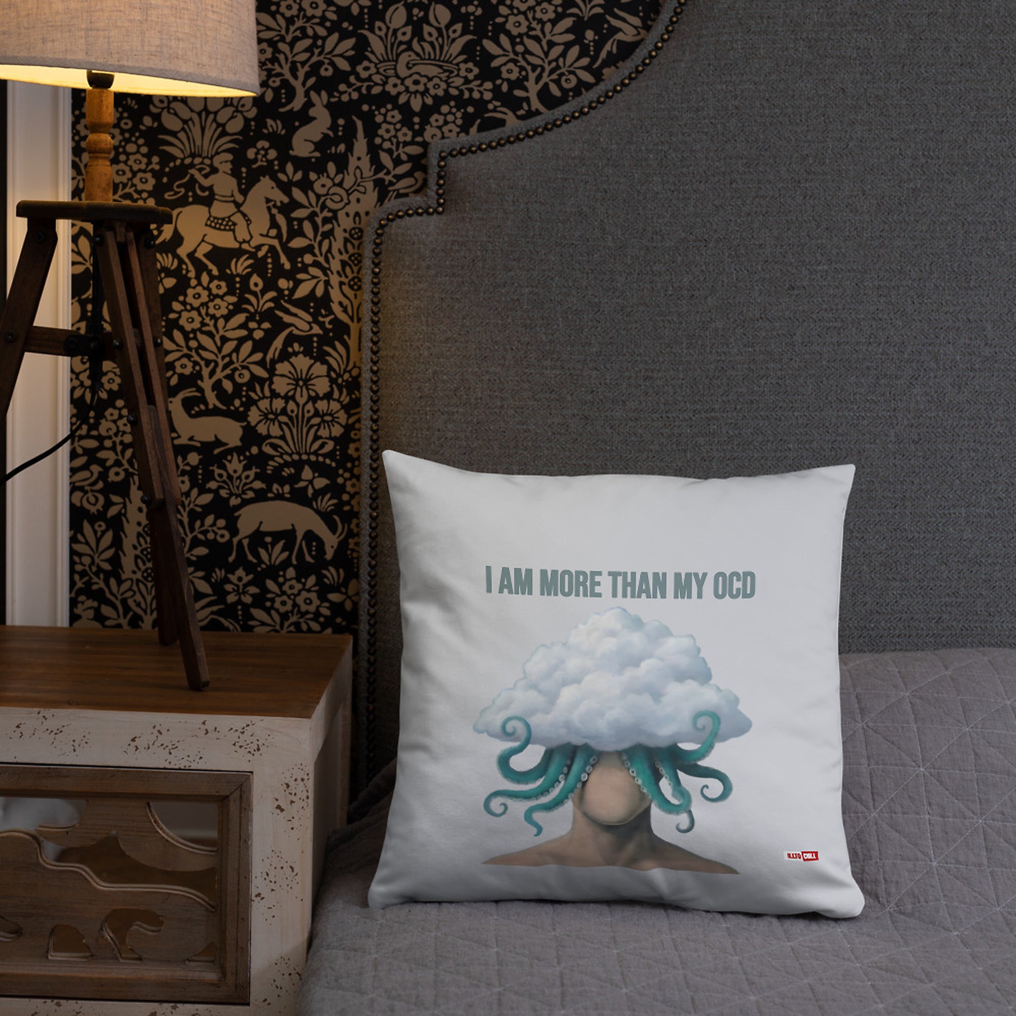 ILLTOCHILL OCD Awareness Pillow – Lifestyle Front Lifestyle 2 (Black)