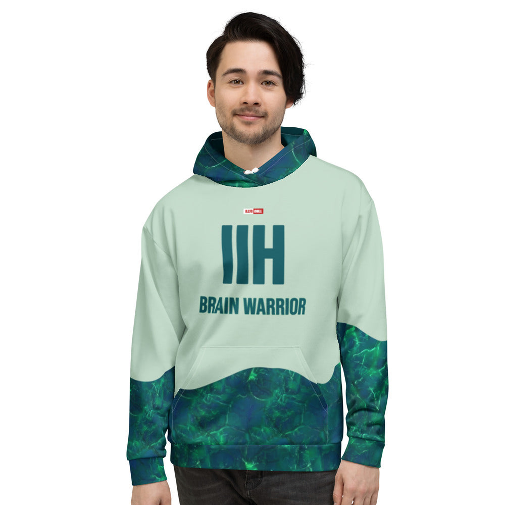 ILLTOCHILL IIH awareness Idiopathic Intracranial Hypertension support gift heavyweight Unisex Hoodie – Men's Front (White)