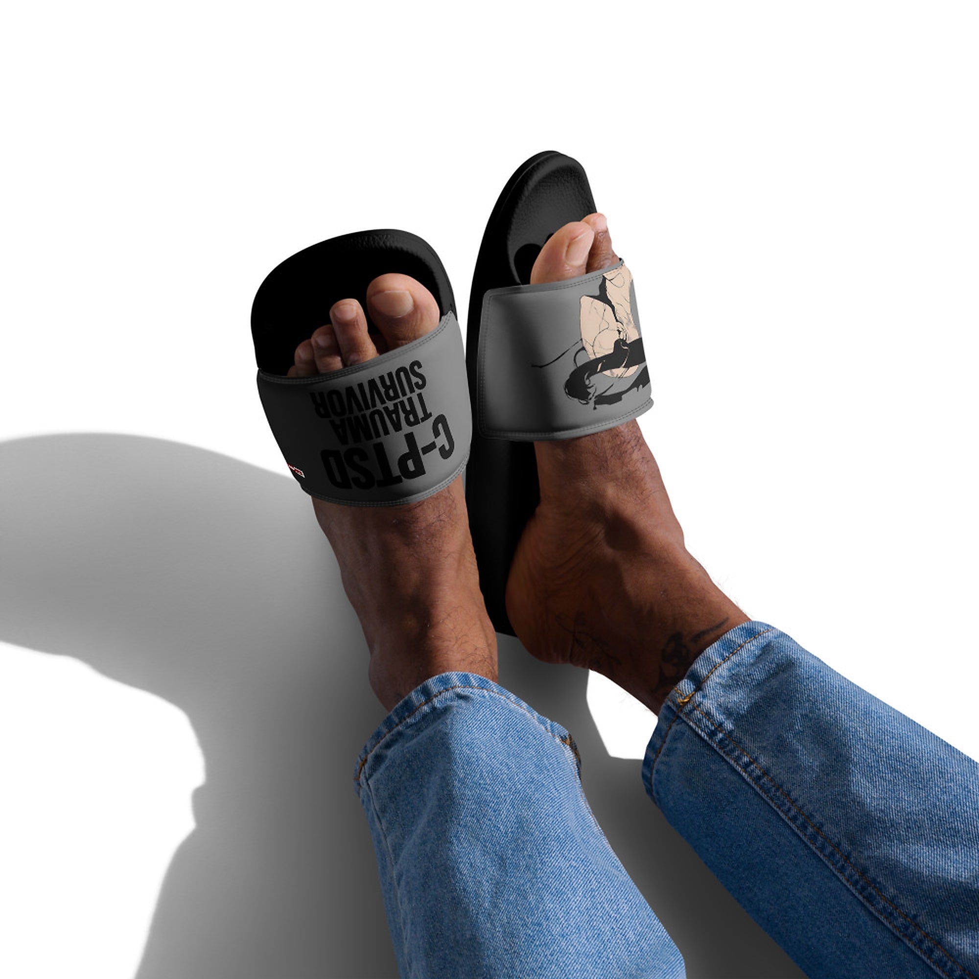 ILLTOCHILL C-PTSD Support Men's Slides – Men's Lifestyle 2 Front (C-ptsd Support Men's Slides)